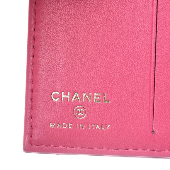 CHANEL Lambskin Quilted Card Holder Wallet Fuchsia - Picture 5 of 10
